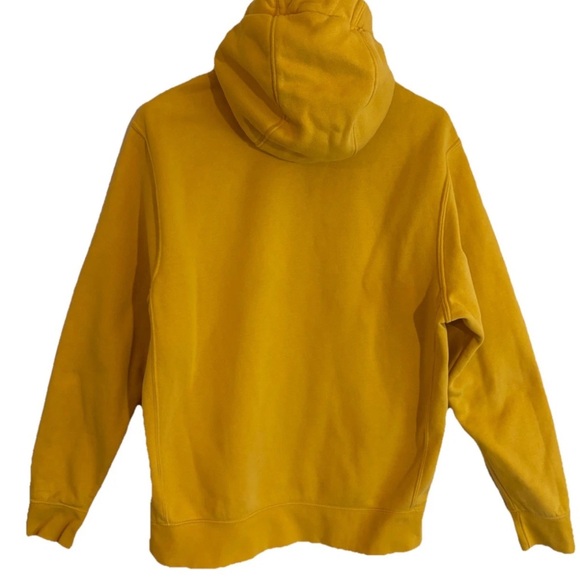 Nike Hoodie Mens Small Goldenrod Yellow Pullover Sweatshirt Swoosh Logo Athletic - Picture 2 of 8